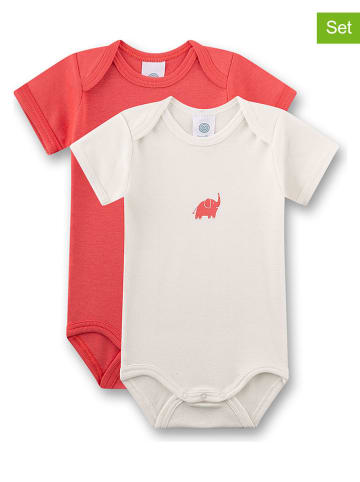 Sanetta 2er-Set: Bodys in Creme/ Rot