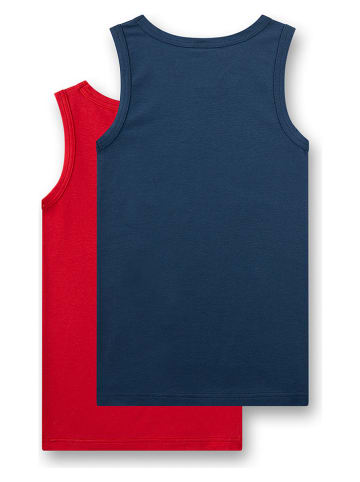 Sanetta 2-delige set: hemdjes rood/donkerblauw