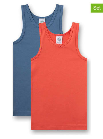 Sanetta 2-delige set: hemdjes rood/donkerblauw