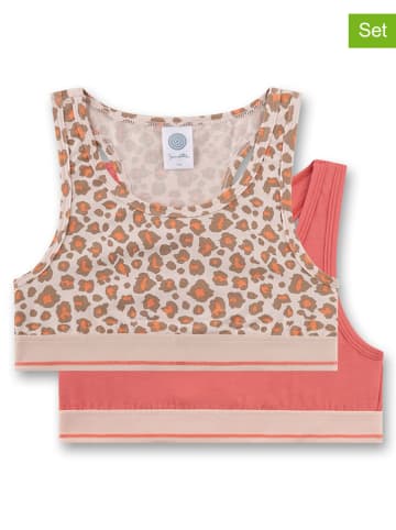 Sanetta 2-delige set: bustiers beige/rood