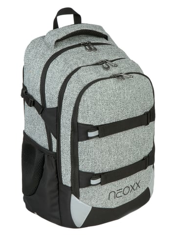 neoxx Schulrucksack "Wool the World" in Grau/ Schwarz - (B)31 x (H)45,5 x (T)24 cm