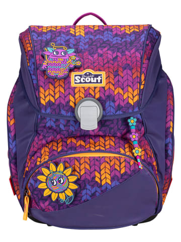 Scout 5tlg. Schulranzen-Set "Alpha Set Superflash" in Lila - (B)29 x (H)40 x (T)24 cm