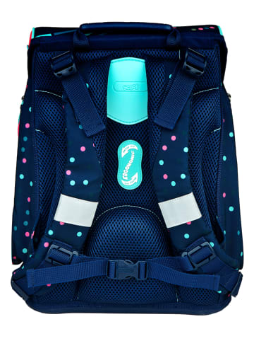 SCOOLI 5-częściowy zestaw szkolny "Dotty Dolphin" w kolorze granatowo-różowym