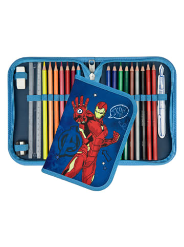 SCOOLI 5-częściowy zestaw szkolny "EasyFit Avengers" w kolorze niebieskim - 36,5 x 33 x 29 cm