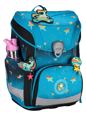 DerDieDas 6tlg. Schulranzen-Set "ErgoFlex Easy LED Set" in Blau - (B)28 x (H)39 x (T)24 cm