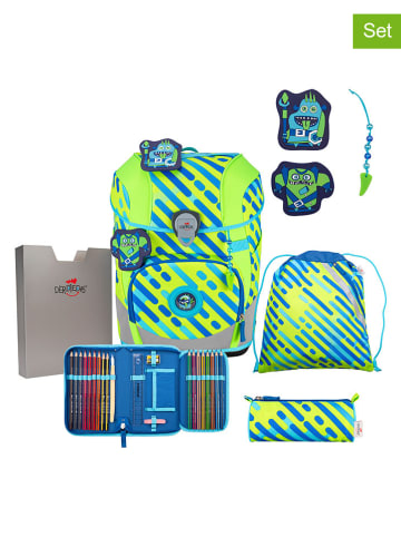 DerDieDas 6-częściowy zestaw szkolny "ErgoFlex Tiny NEON Set" - 30 x 38 x 23 cm