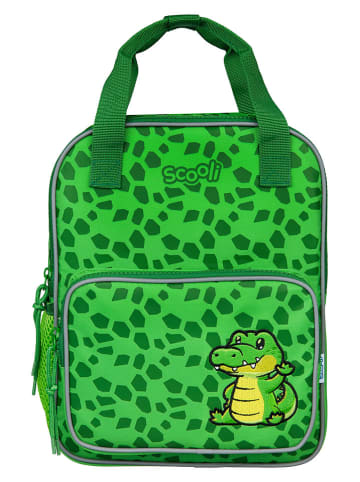 SCOOLI Rucksack "Coco Croco" in Grün - (B)24 x (H)29 x (T)13 cm