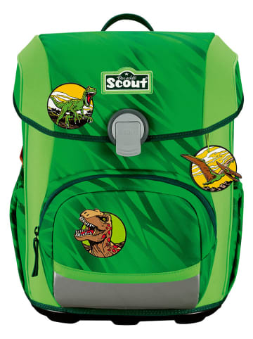 Scout 5tlg. Schulranzen-Set "Neo Set - Dino Rex" in Grün - (B)30 x (H)38 x (T)27 cm