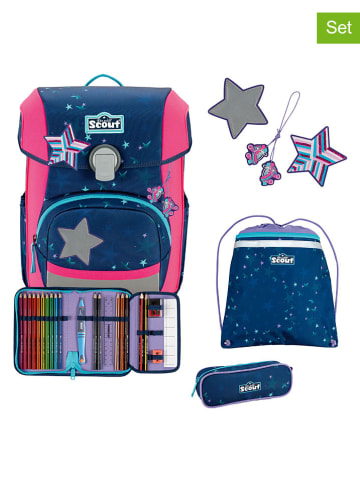 Scout 5tlg. Schulranzen-Set "Neo Set" in Dunkelblau - (B)30 x (H)38 x (T)27 cm
