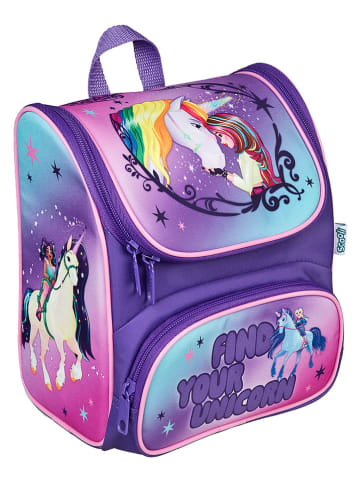 SCOOLI Tornister przedszkolny "Unicorn Academy" w kolorze fioletowym - 22 x 24 x 15 cm