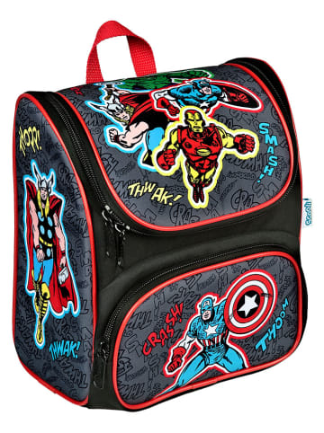 SCOOLI Vorschulranzen "Avengers" in Schwarz/ Rot - (B)22 x (H)24 x (T)15 cm