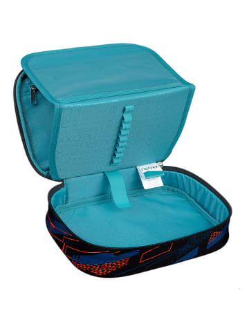 neoxx Schlamperetui "Streetlight Runner" in Schwarz/ Blau - (B)23,5 x (H)6,5 x (T)17 cm