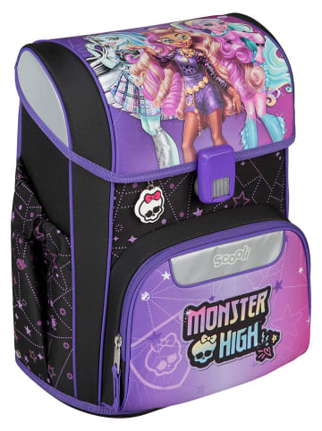 SCOOLI 5tlg. Schulranzen-Set "Monster High" in Lila/ Schwarz