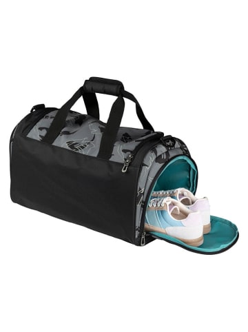 neoxx Torba sportowa "Dragon Thunder" w kolorze czarno-szarym - 43,5 x 26 x 24 cm
