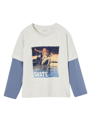 vertbaudet Longsleeve wit/blauw