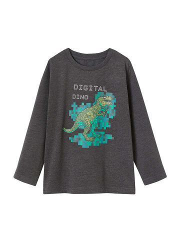 vertbaudet Longsleeve in Grau/ Grün