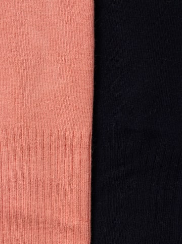 vertbaudet Rajstopy (2 pary) w kolorze jasnoróżowo-czarnym