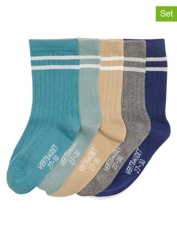 vertbaudet 5er-Set: Socken in Blau/ Beige/ Grau