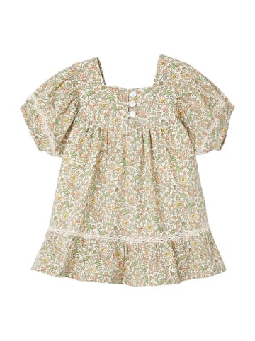 vertbaudet Jurk crème/oranje/groen