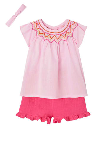 vertbaudet 3-delige outfit lichtroze/roze