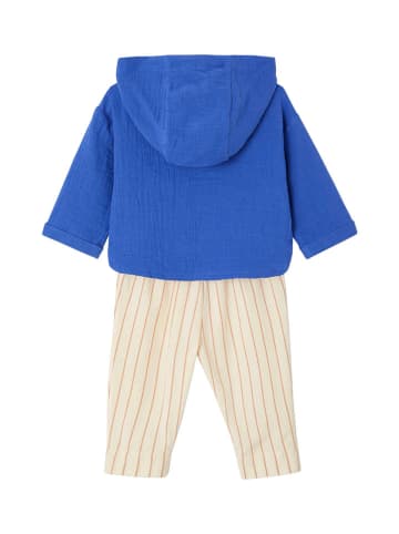 vertbaudet 2-delige outfit crème/blauw