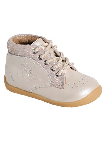 vertbaudet Leren loopleerschoenen crème