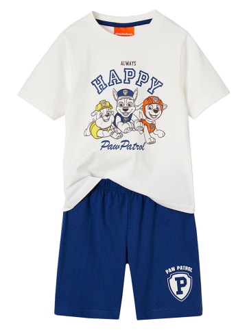 vertbaudet Pyjama in Weiß/ Dunkelblau