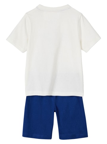 vertbaudet Pyjama in Weiß/ Dunkelblau