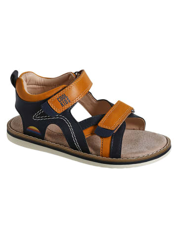 vertbaudet Sandalen in Hellbraun/ Dunkelblau