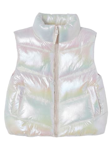 vertbaudet Kamizelka pikowana w kolorze białym