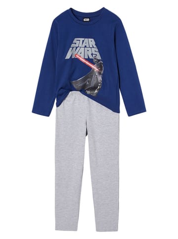 vertbaudet Piżama w kolorze niebiesko-szarym