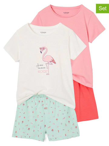 vertbaudet 2er-Set: Pyjamas in Rosa/ Türkis