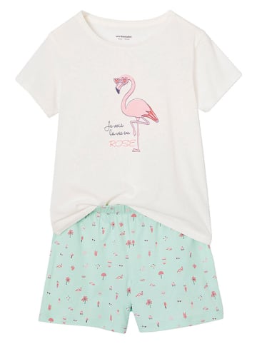 vertbaudet 2-delige set: pyjama's lichtroze/turquoise