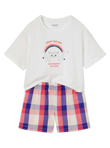 vertbaudet Pyjama in Weiß/ Rot/ Blau