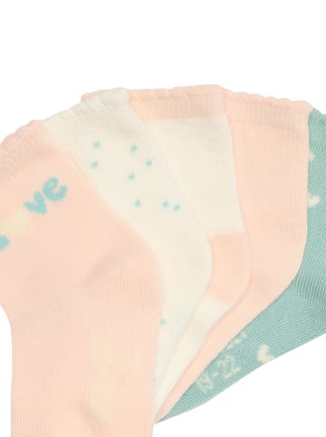 vertbaudet 5er-Set: Socken in Rosa/ Weiß/ Grün