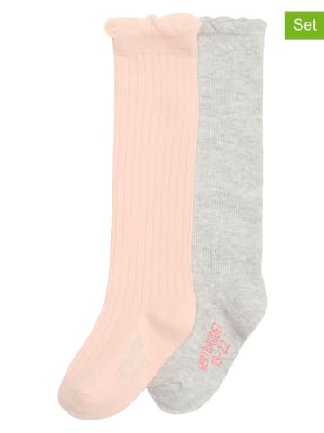 vertbaudet 2er-Set: Kniestrümpfe in Rosa/ Grau