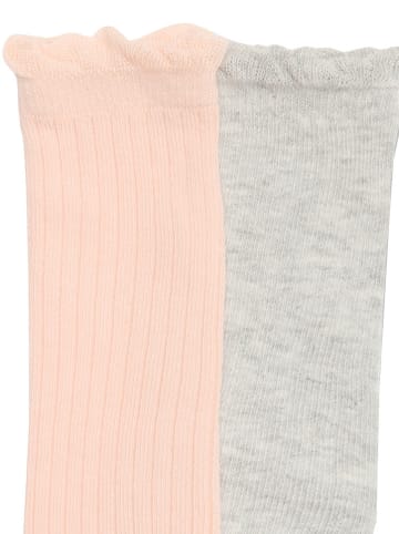 vertbaudet 2er-Set: Kniestrümpfe in Rosa/ Grau