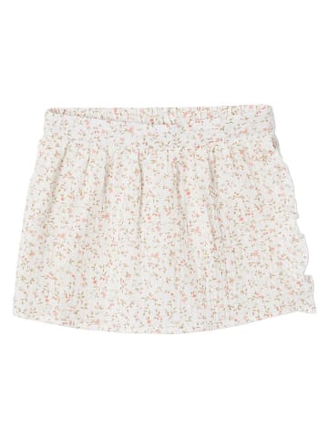 vertbaudet Spódnico-spodenki w kolorze białym ze wzorem