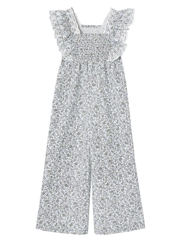 vertbaudet Jumpsuit in Weiß/ Hellblau