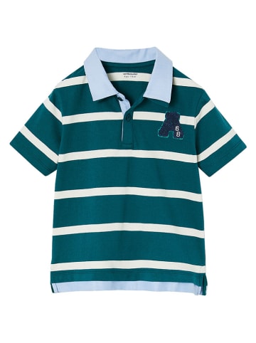 vertbaudet Poloshirt donkergroen/wit