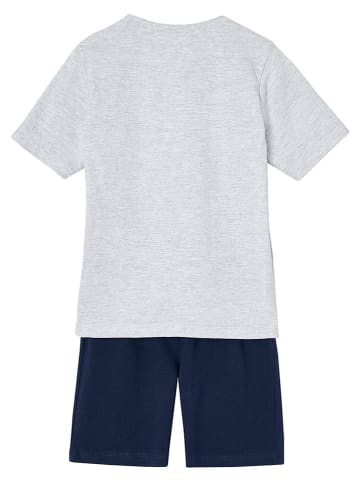vertbaudet Pyjama in Dunkelblau/ Grau
