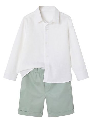 vertbaudet 2-delige outfit wit/turquoise