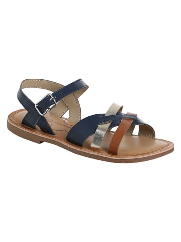vertbaudet Leren sandalen donkerblauw