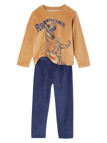 vertbaudet Piżamy (2 szt.) w kolorze jasnobrązowo-granatowym