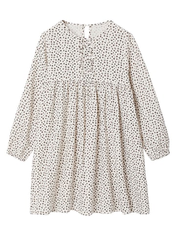 vertbaudet Kleid in Creme/ Braun