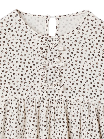 vertbaudet Kleid in Creme/ Braun