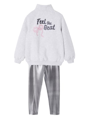 vertbaudet 2-delige outfit lichtgrijs/zilverkleurig