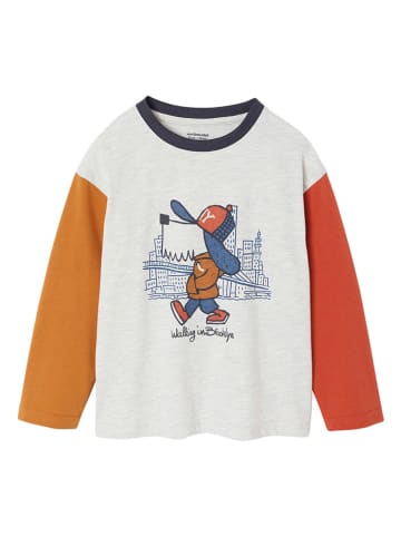 vertbaudet Longsleeve lichtgrijs/oranje