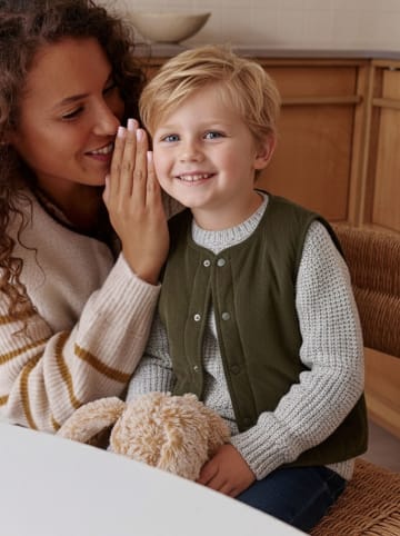 vertbaudet Wende-Weste in Creme/ Khaki