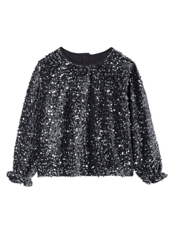 vertbaudet Bluzka w kolorze srebrno-czarnym